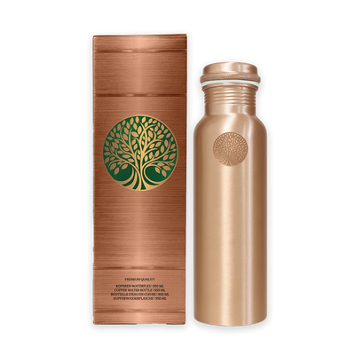 PUUR KOPEREN WATERFLES PLAIN | PREMIUM QUALITY | HANDGEMAAKT EN UNIEK