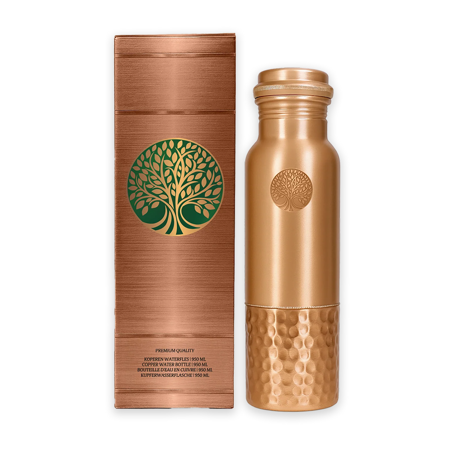 100% PUUR KOPEREN WATERFLES SEQUENCE | PREMIUM QUALITY | HANDGEMAAKT EN UNIEK | 950 ML | 350 G