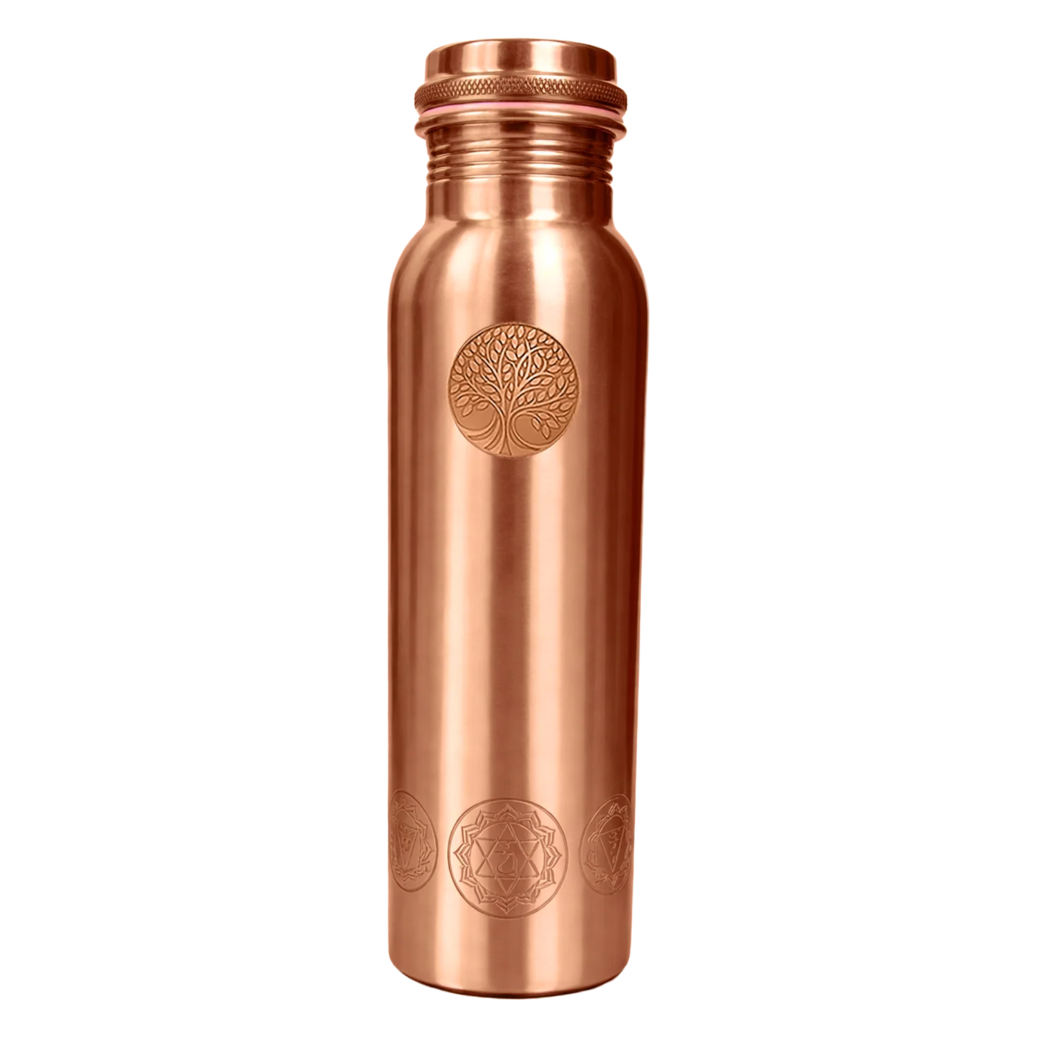 AMAS ORGANICS | 100% PUUR KOPEREN WATERFLES CHAKRA | PREMIUM QUALITY | HANDGEMAAKT EN UNIEK | 950 ML | 350 G